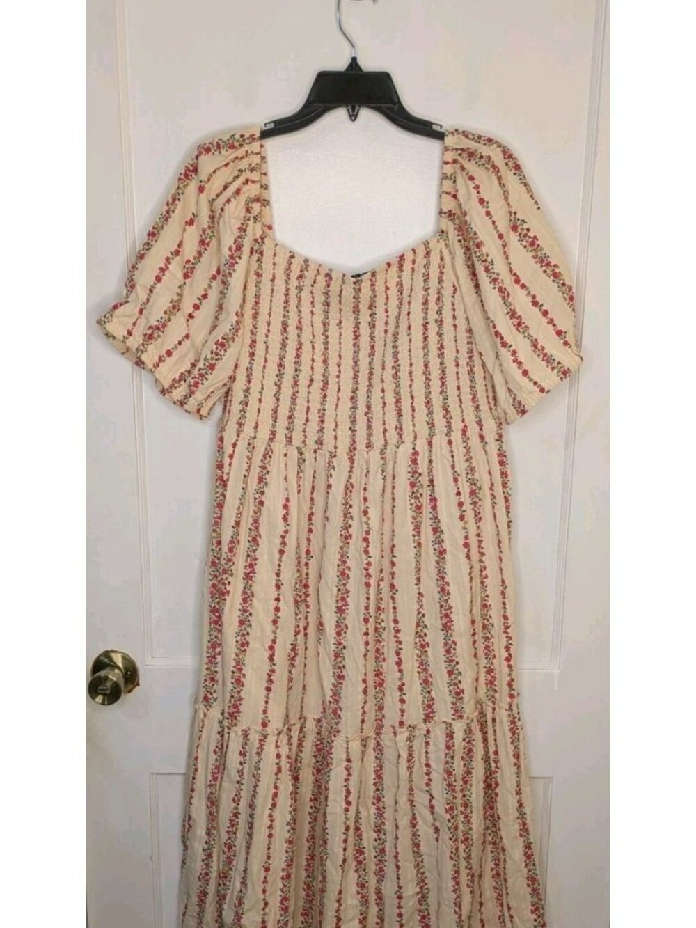 Size 12 Nobody's Child Tallulah Midi Dress Cream Floral Print